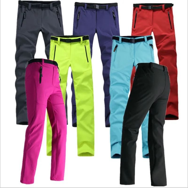 Outdoor Pants Women Thick Warm Fleece Softshell Fishing Camping Hiking Skiing Trousers Waterproof Windproof Pantolon RW041 221122