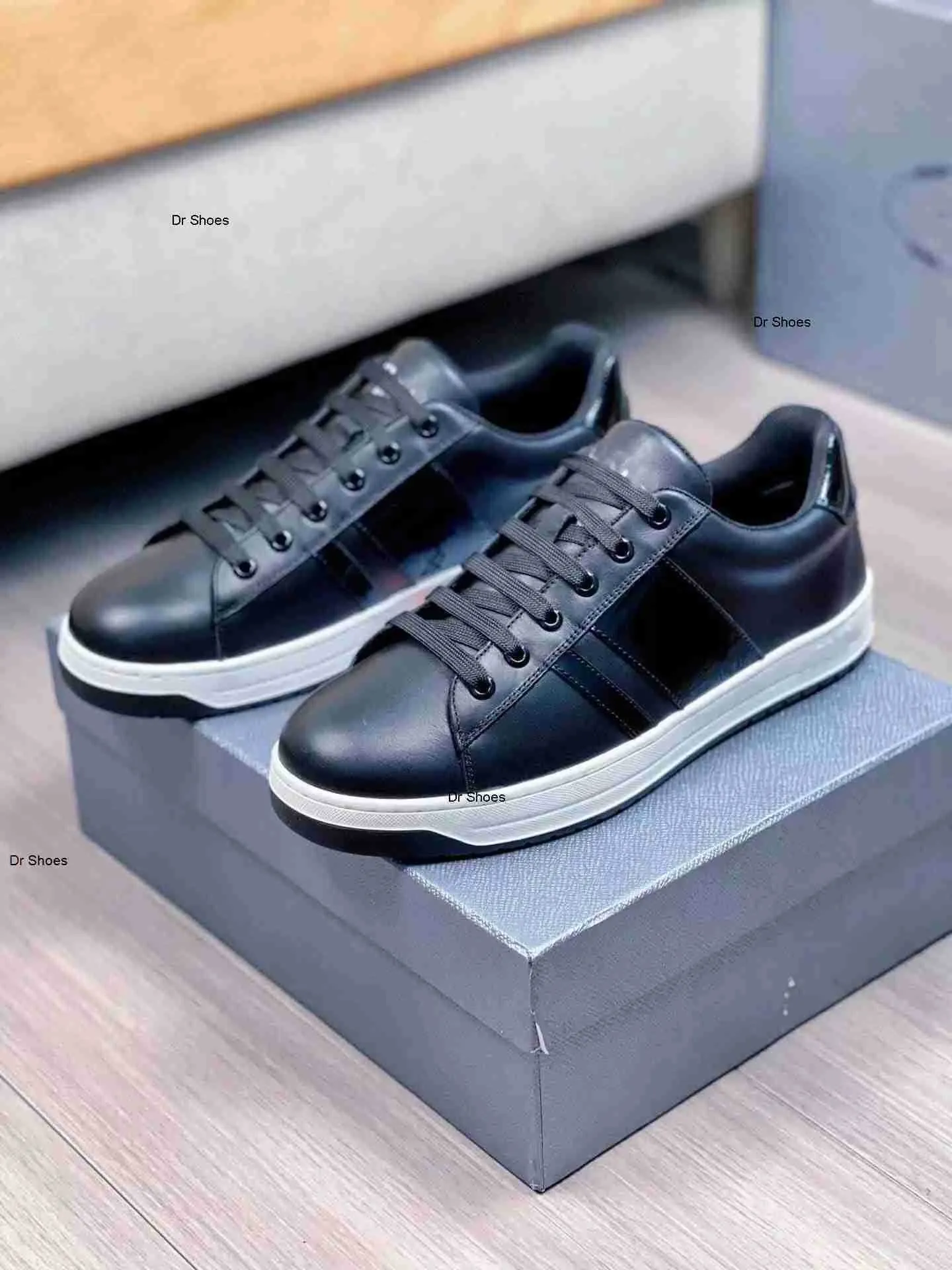 Luxury Prax 1 Sneakers Shoes Men Technical Fabric Renylon Runner Sport Man Chunky Rubber Sole Downtown Leather Casual Walking EU38-46