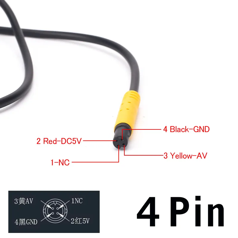 4-pin Car Rear View Camera 1080P IR light Night Vision Backup Parking Reverse Camera Waterproof 120 Wide Angle AHD Color Image