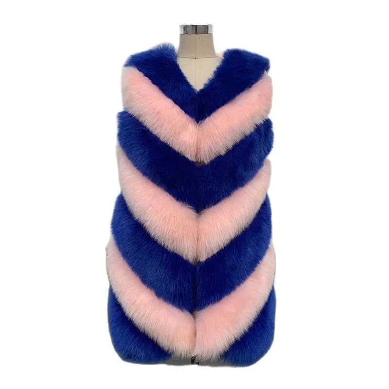 Fausse fourrure pour femmes HJQJLJLS automne hiver arrivée femmes 2 couleurs gilet femme épais chaud Faux manteau dame ry veste 221122