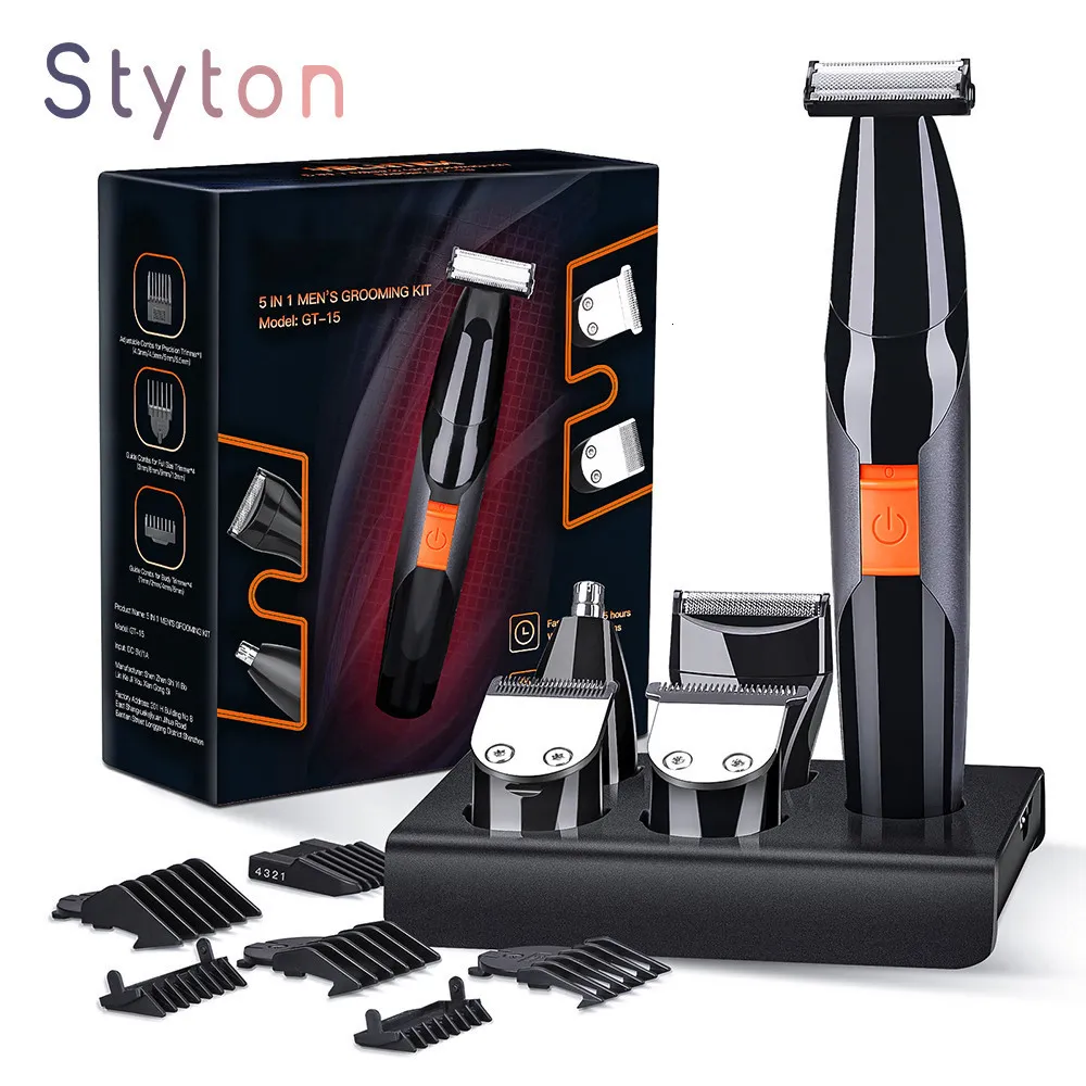 Saç düzeltici styton 5 inç Erkekler için Vücut Yüzü Burun Tıraş Makinesi Şarj Edilebilir Sakal Jilet Clippers Bıyık Kit 221122