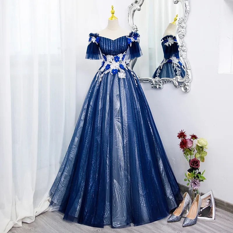 Royal Blue Medieval Renaissance Ball Gown for Women with Half Sleeves and  Beading Detail from Dhgate Theme Costume - price 150.26