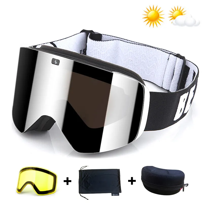 Óculos de esqui com magnéticos lentes amarelas de camada dupla ing UV400 Snowboard masculino Mulheres óculos Conjunto de óculos 221123