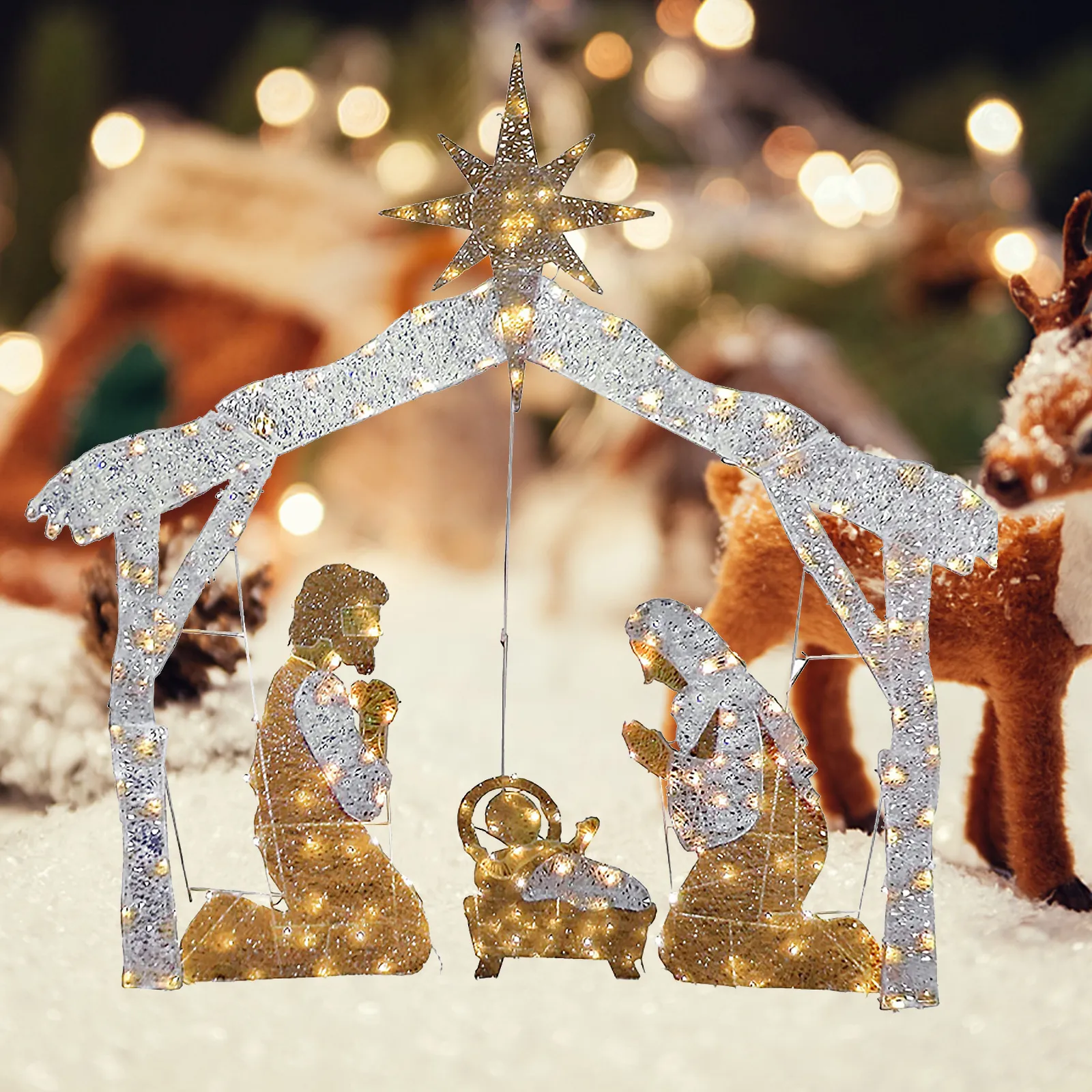 Nativity Set Outdoor Zonon 6 FT Lighted Christmas Nativity Scene ...