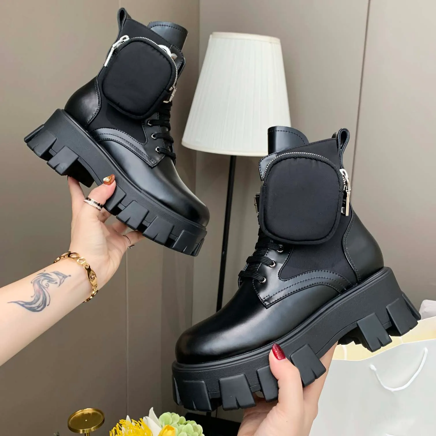 Designer Non Slip Wave Platform Combat Boots Women With Colorful Rubber Outsole And Leather Martin Ankle Sex Webbing For Luxurious Comfort And Exquisite Style From Factory Sportsshop288 Bulk 18.8 DHga...