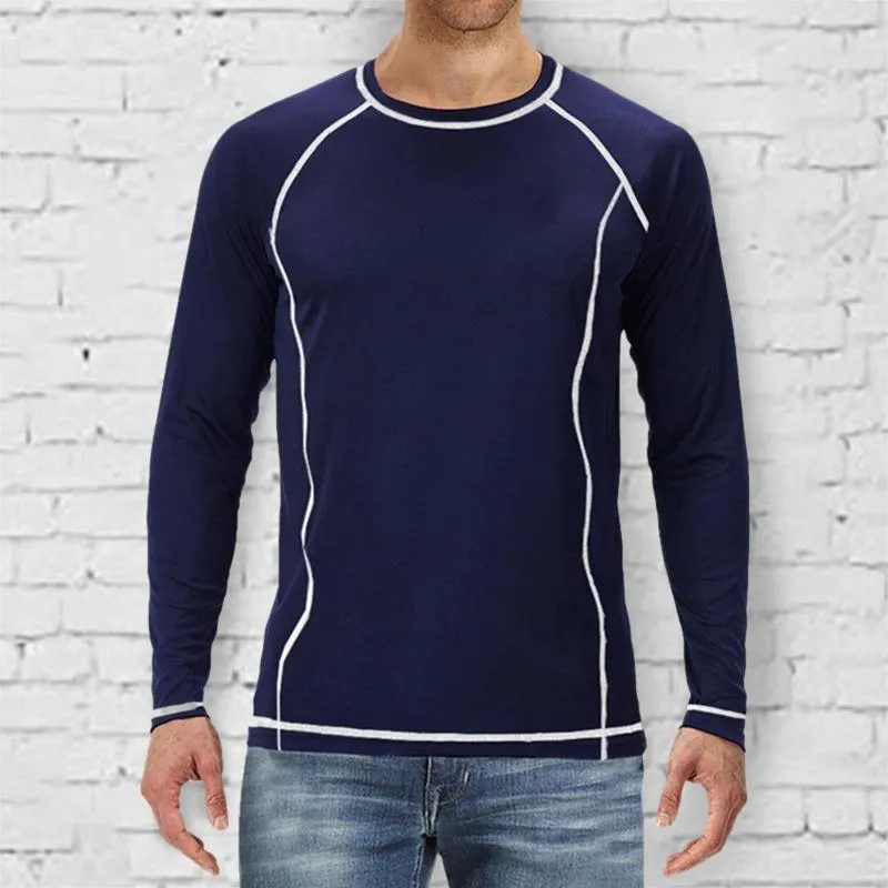 Мужские футболки моды моды мужская быстросохлая дышащая футболка с длинными рукавами свободная фитнеса спорт на открытом воздухе спорт комфортно