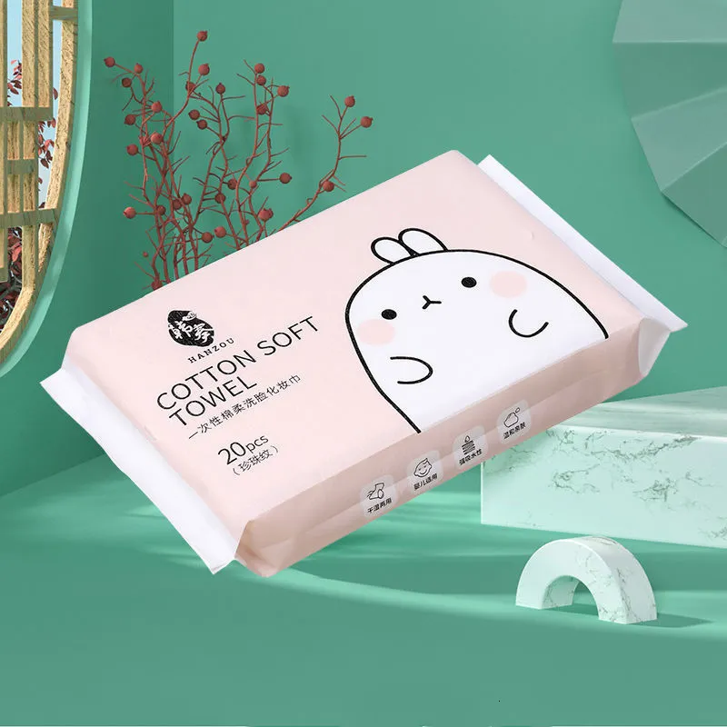 Tissue 20 Sheets Cleansing Cotton Paper Disposable Face Towel Dry Wet Use Soft Makeup Pads Remover 221121