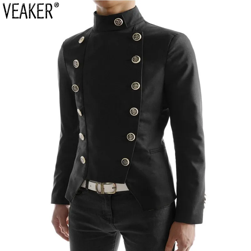 Mens Suits Blazers Slim Fit blazers Male Double Breasted Solid Color Nightclub Party Suit Jacket S2XL 221123