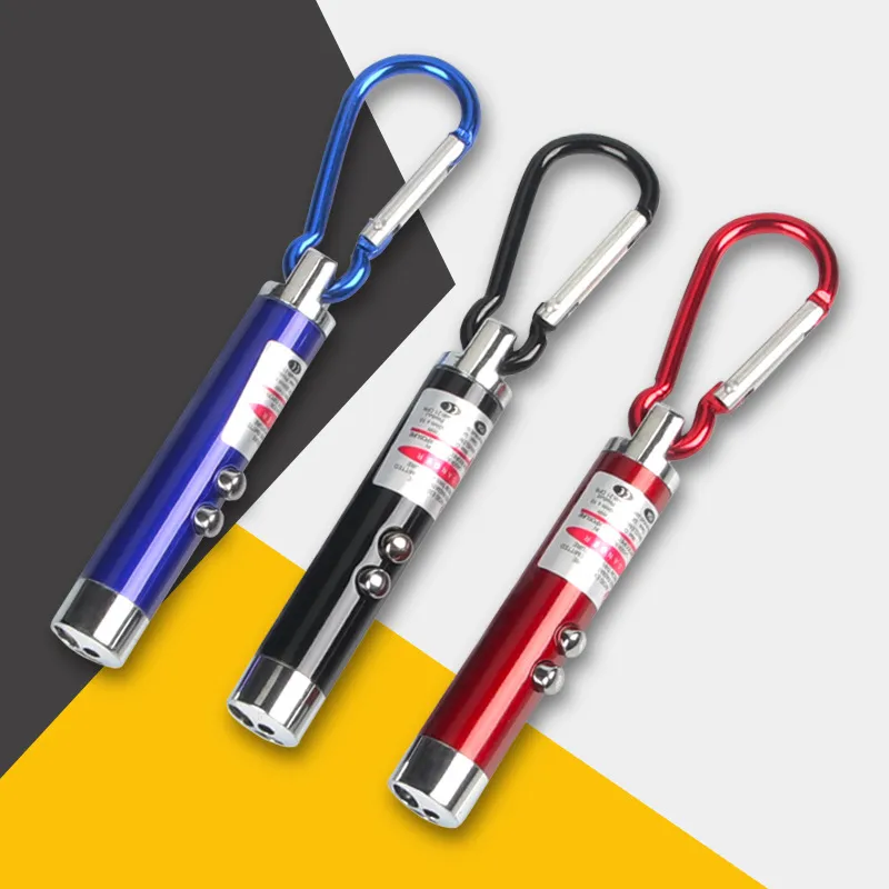 DH976 LED Laser Pointer Keychain Flashlight 3 In 1 Mini Pet Toy With