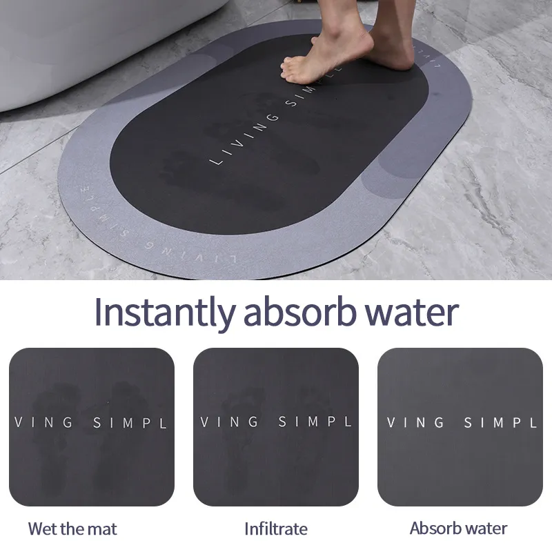 Napa Skin Super Absorbent Bath Mat Modern Simple Non-slip Floor Mats Quick  Drying Bathroom Carpet Home Oil-proof Kitchen Mat