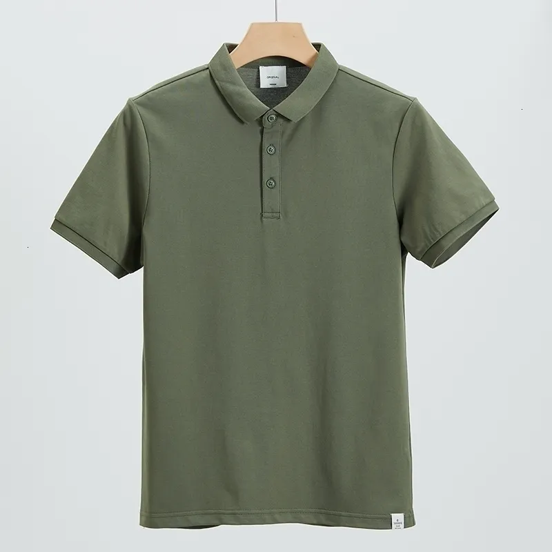 Mens Polos Personalized Men Polo Shirt Shirt Shirt Sleeve Advertising A1132 White Navy Blue Black Gray Deep Green Red 221122
