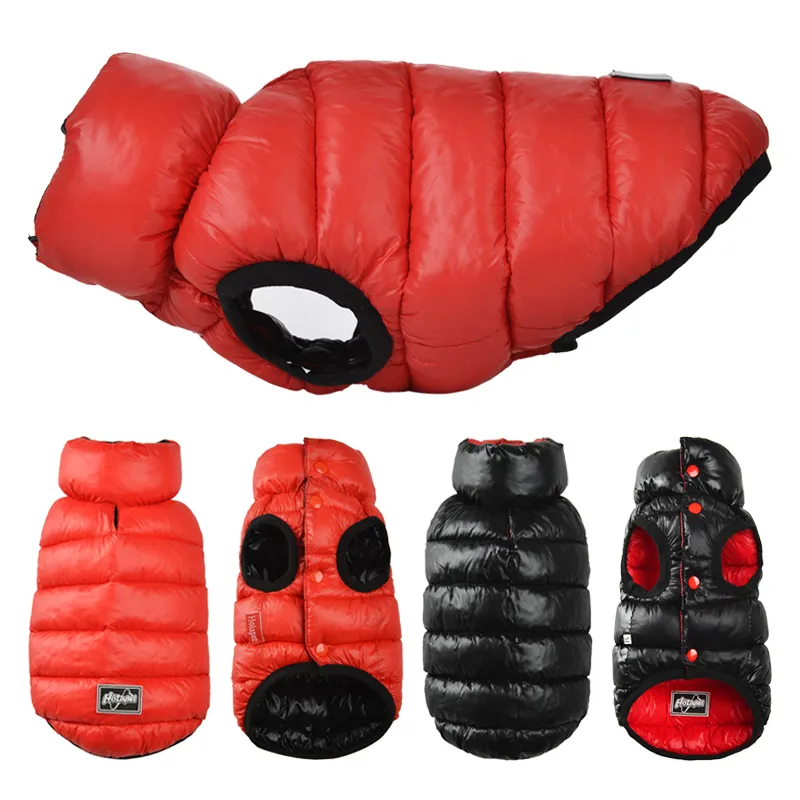 Hundkläder Vinterkläder för S Warm Down Jacket Waterproof Reversible Pet Coat Vest Chihuahua French Bulldog Clothing 221123