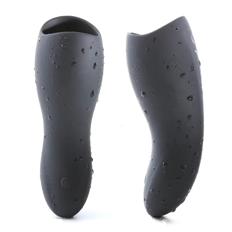 Masturbatori Automatico Masturbatore maschile Coppa Nero 10 Velocità Vibratore Ritardo Trainer Massaggiatore Glande Stimolare 18_voghion.com