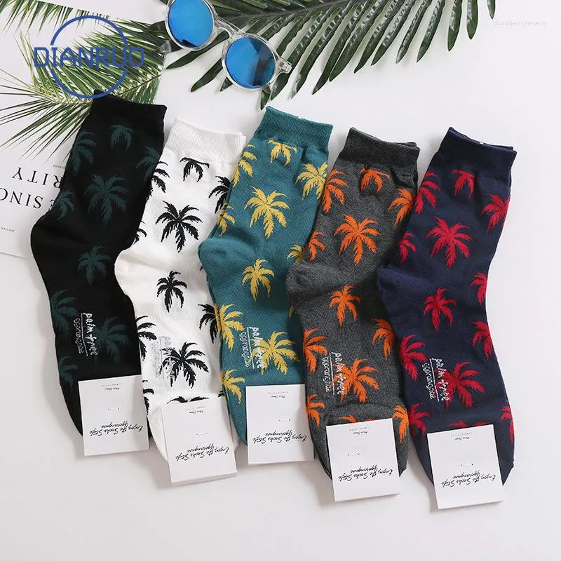 جوارب الرجال Dianruo 2022 فصل الشتاء الخريف 10pcs/الكثير من الرجال MAPLE SOCK SCHET HIP HOP SKATBOARK