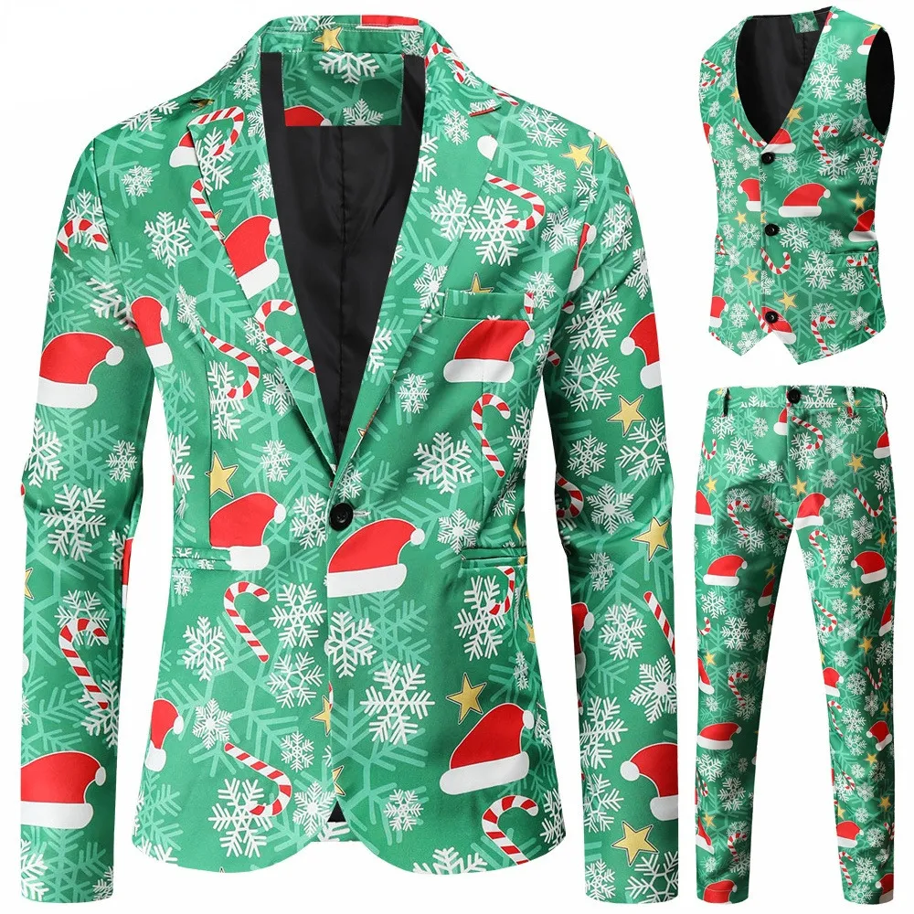 Ternos masculinos Blazers Jaqueta calça colete Fahion adultos de natal vestido de fantasia de traje macho de terno machado blazer calça saleira de alta qualidade 221122