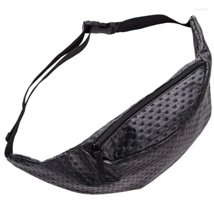 Bolsas de cintura Bolsa de couro preto de ponto Pacote de fanny para mulheres bolsa de poChete bolsa Cintura Sac Tour de Taille Packs