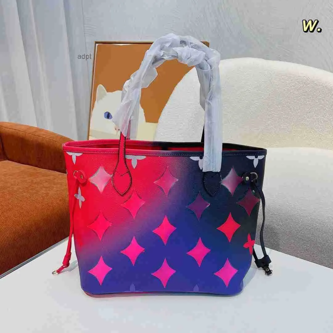 Frauen Luxurys Designer Totes Onthego Shopping Qualität Spiel auf Handtasche Gradient Shouder Crossbody Echtes Leder Damen