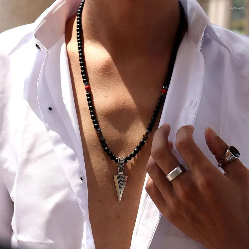 Подвесные ожерелья Классическая стрелка колье мужчины модная ширина рука