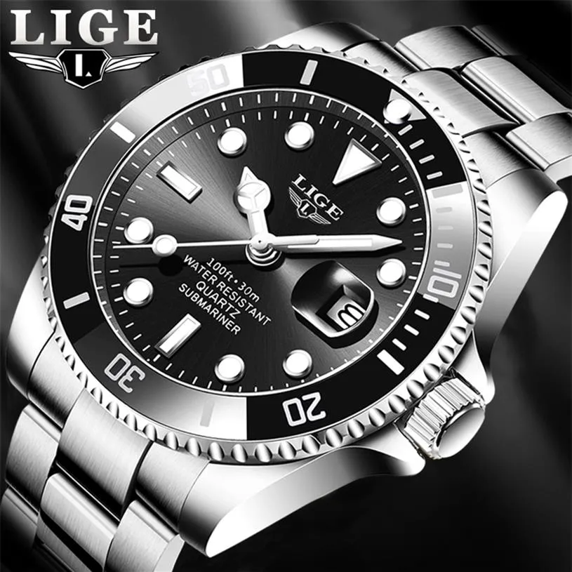 Relogio Maschulino Lige Top Brand Fustical Fashion Diver Watch Men 30atm Date Waterproof Clock Sport Watches Mens Quartz Wristwatch 22390