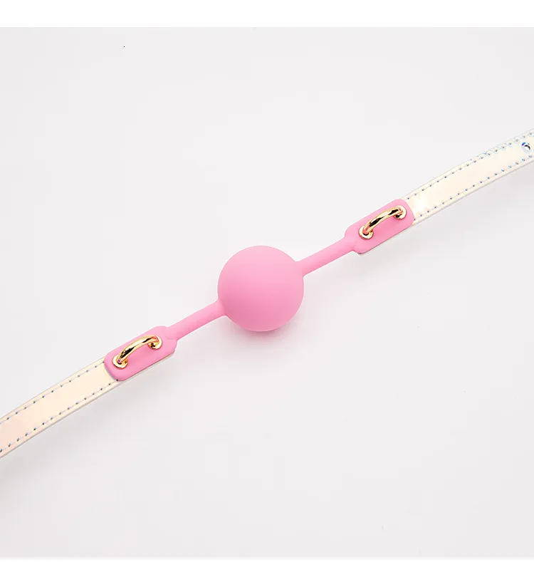 Bondage BLACKWOLF Bavaglio a sfera in silicone morbido per fissaggio orale, con cinturino in pelle PU imbottito, giocattoli sessuali per coppie, adulti_voghion.com