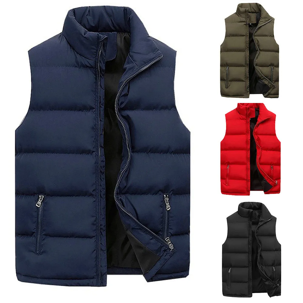 Men's Down Parkas High Quality Autumn Winter Warm Windproof Vest Jacket Fashion Trend Thickened Cotton Padded Sleeveless Jackets 221123