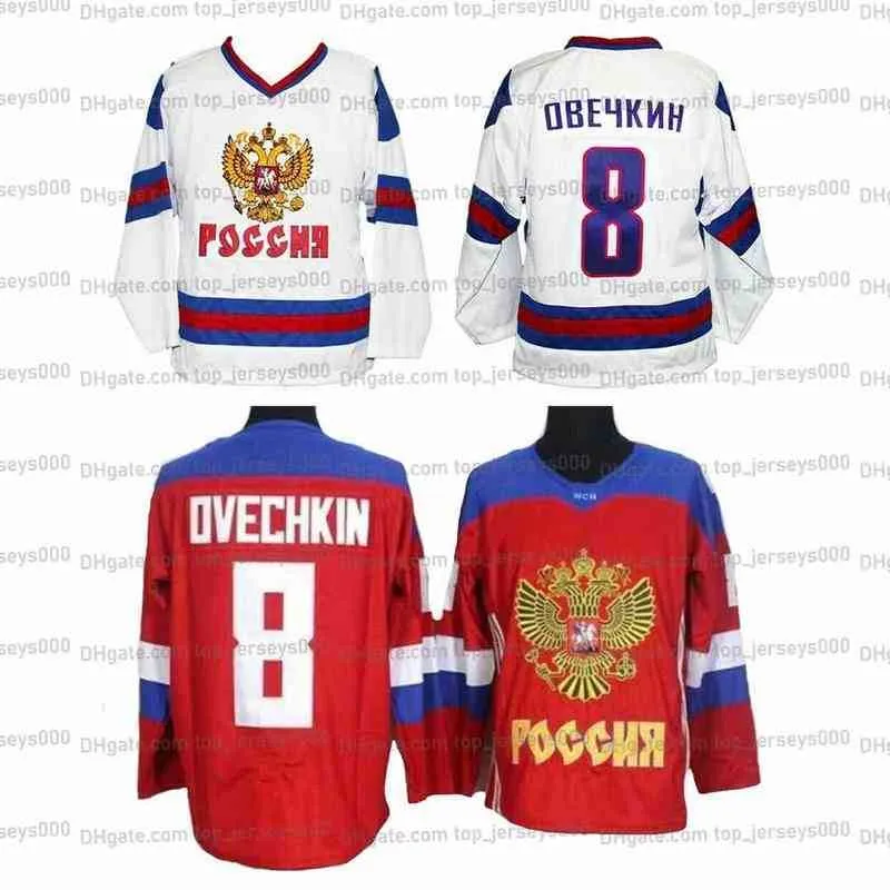 Custom Retro Alex Ovechkin 8 Ice Hockey Jersey 5XL 6XL Jerseys