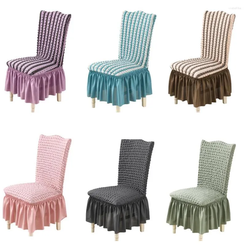 椅子は、結婚式のオフィスバンケットストレッチ弾性装飾のために、洗い流された洗えるダイニングカバースパンデックスプリーツロングスカートスリップカバー