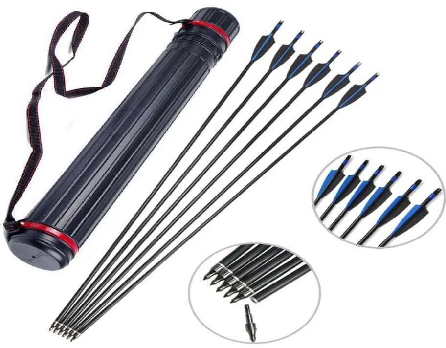 12pcs 31quot Archery Hunting Fiberglass Arrows for Recurve Bow Longbow Takedown Bow Outdoor Shooting Target with Black Back Quiv1667833