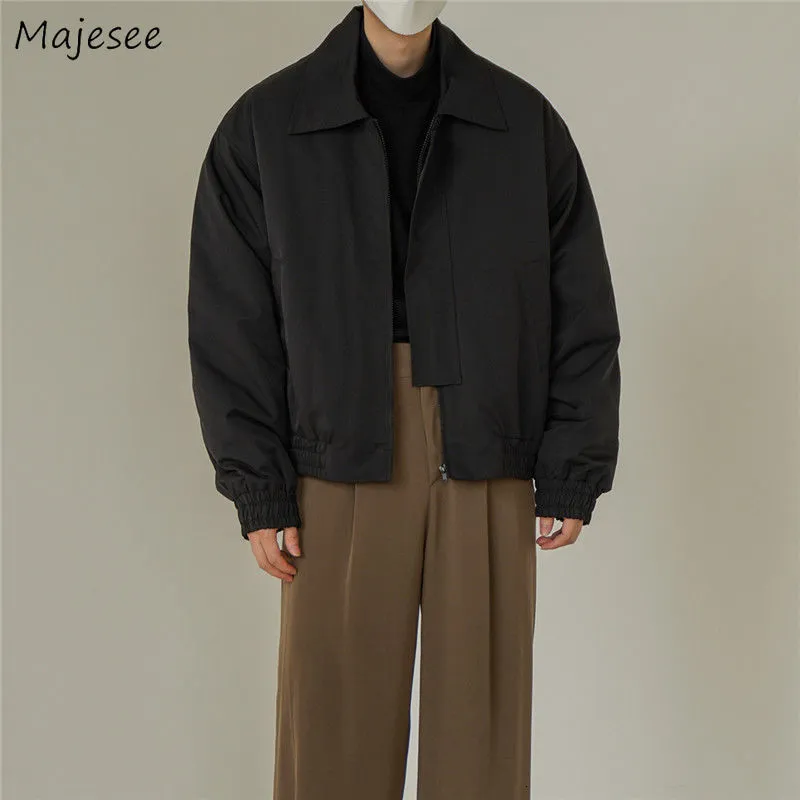 Herrläder faux bombplan jackor män mode våren beskuren amerikansk trendig alla matchar studenter outwear solid casacas para hombre harajuku leisure 221122