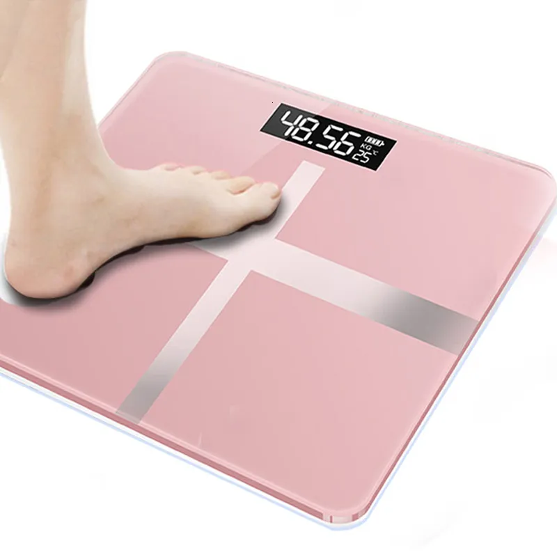 Шкала веса тела ЖК -дисплей Взвешивание цифрового здоровья масштабная масштаба ванная комната электронная стеклянная батарея 221121