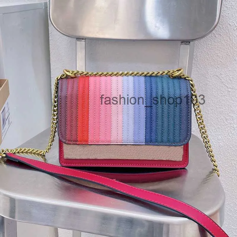 Klare HH TOP Multicolor Multicolor Canvas Contte Counter Facs Women Rainbow Denim Bags Chain Crossbody Bag Bag Messenger Handbags Sacoche Wallet محفظة 21x15cm 2023