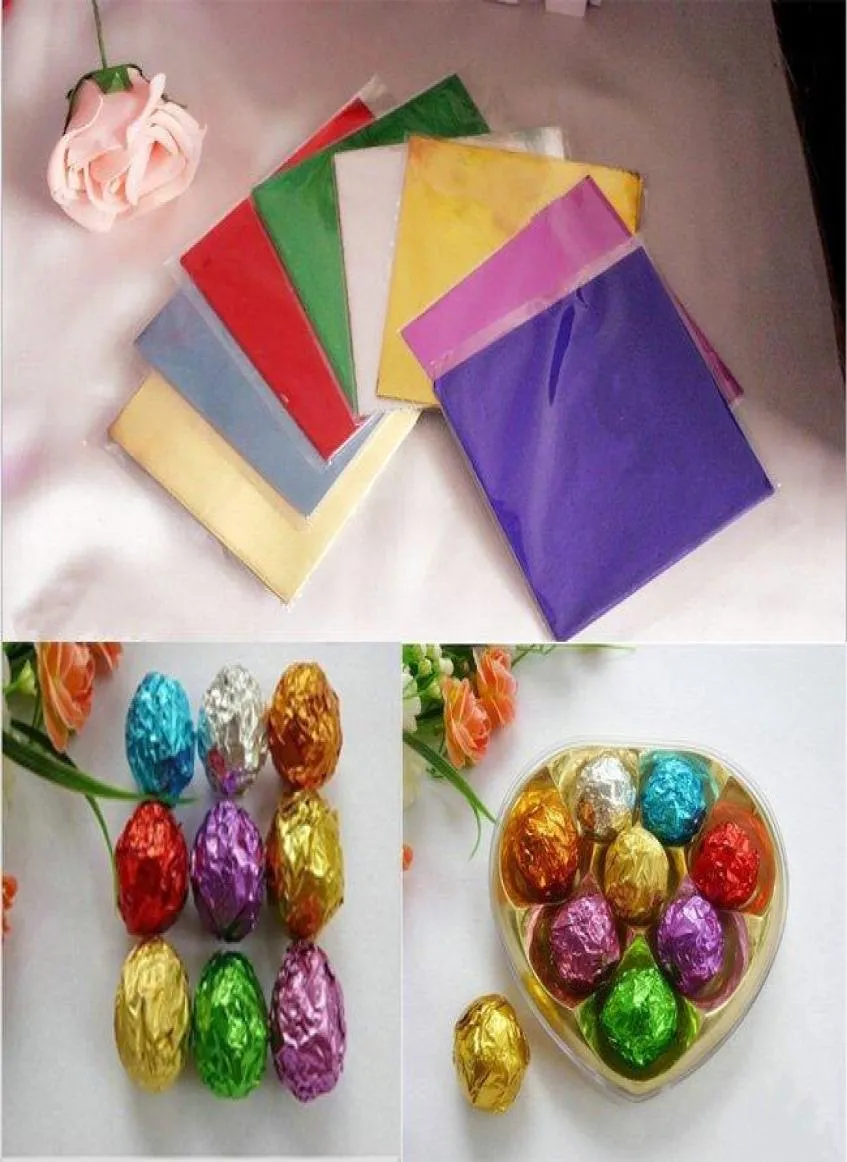 100pcs Nuevos dulces de chocolate de dulces dulces de confitería paquete de envoltura de aluminio cuadrado 88 cm DP6714719023577