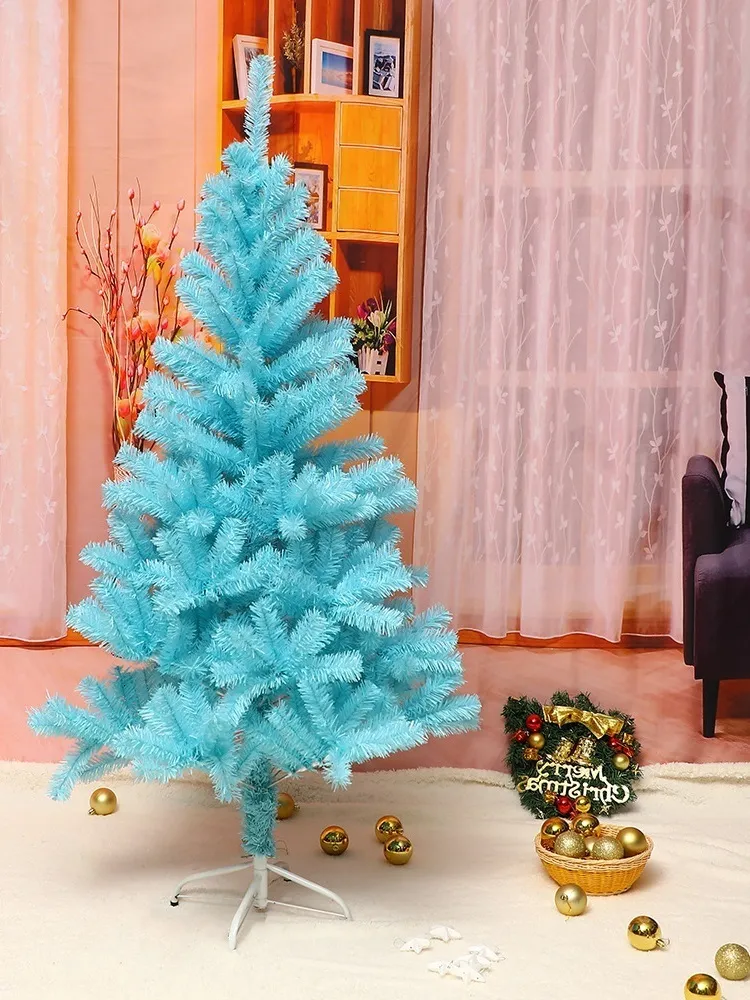 Décorations de Noël 5060 cm Arbre de Noël Rose Bleu PVC Arbre de Noël artificiel Décorations de Noël pour la maison Cadeau de Noël Année Fournitures de fête 221123