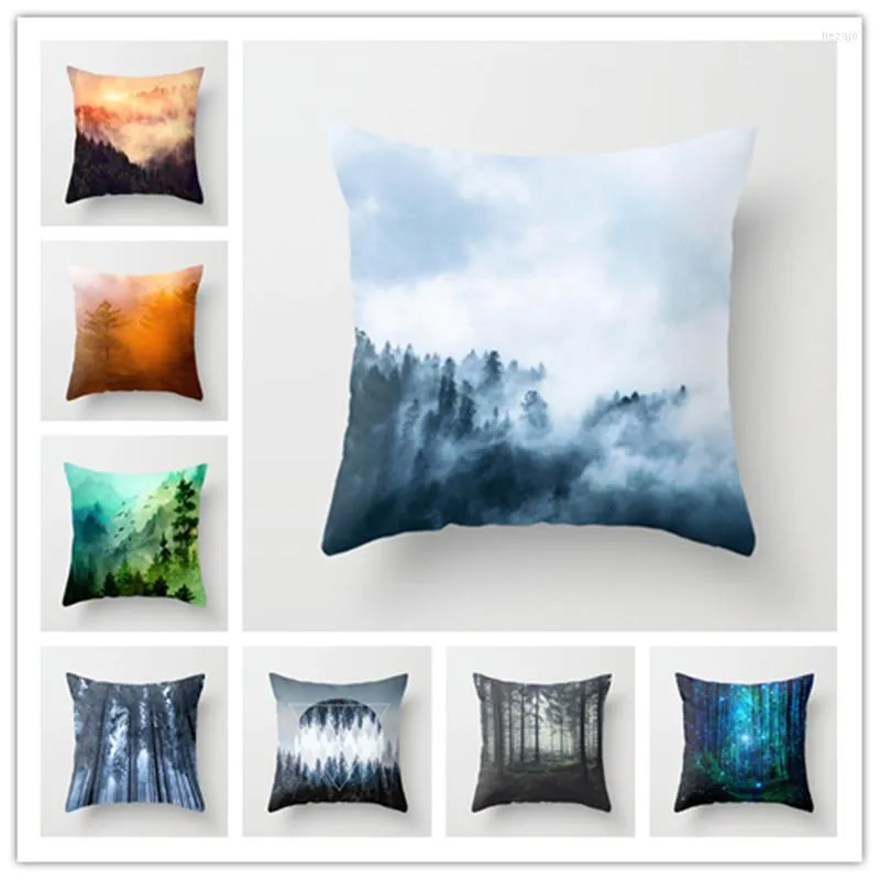 Pillow Mist Forest Series Peach Skin Cover Car Office Home Decoration 40x40cm