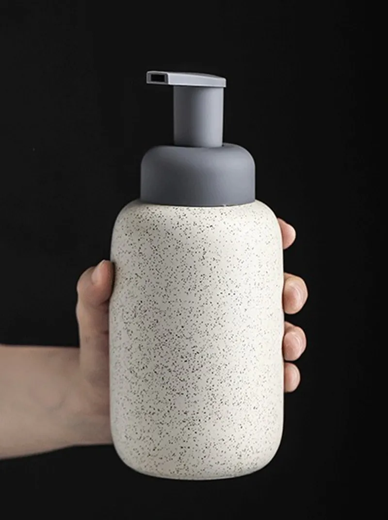 Liquid Soap Dispenser Bathroom Ceramic Mousse Dispenser/Pressing Foam Bottle/Bubble Dispenser/china Porcelain Shower Gel Bottle For Kitchen 360ml 221123