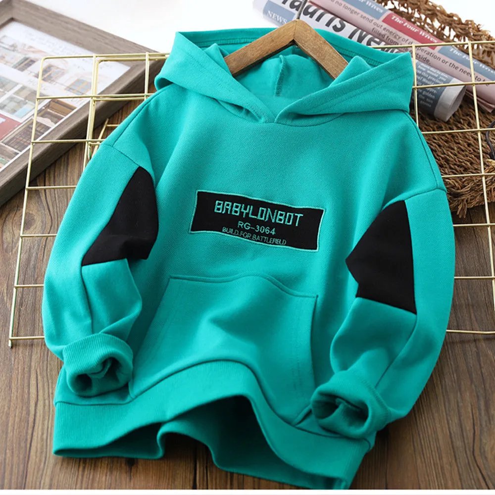 Pullover Boy S Hoody Autumn Kids S Boyish Look Hooded Bottomed Shirt Spring and Children Teens Clothing Top 221122