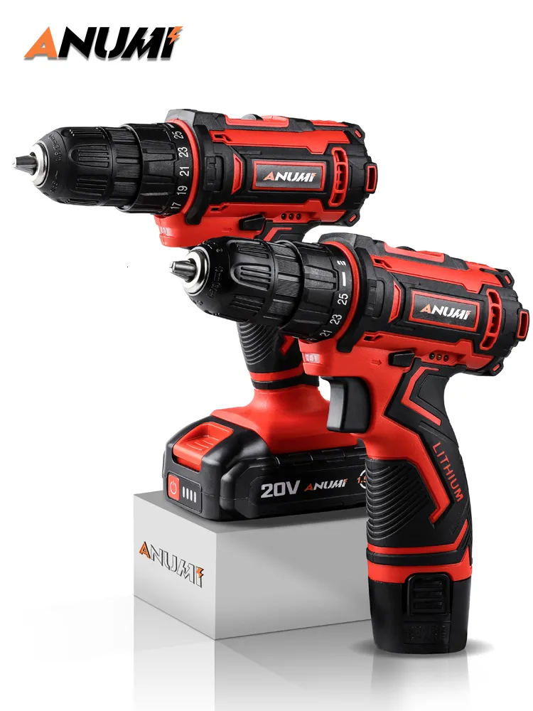 Electric Drill Anumi 12V 16V 20V trådlös skruvmejsel Mini Wireless Power Driver DC litiumjonbatteri 3/8-tums 221122