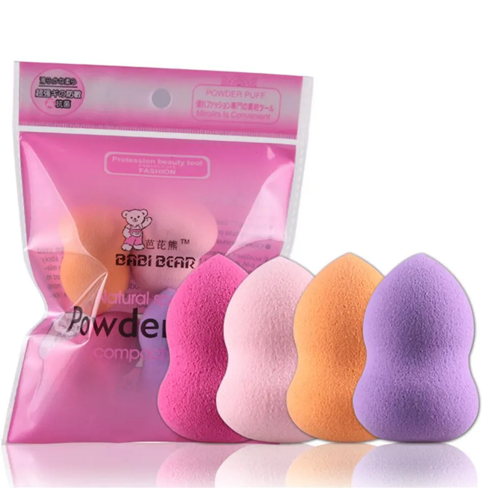 Whole- 4 Color Mini Gourd Makeup Cosmetic Sponge Puff Set Foundation Base Powder Cream Concealer Blusher Cosmetic Blending Puffs Kit272E