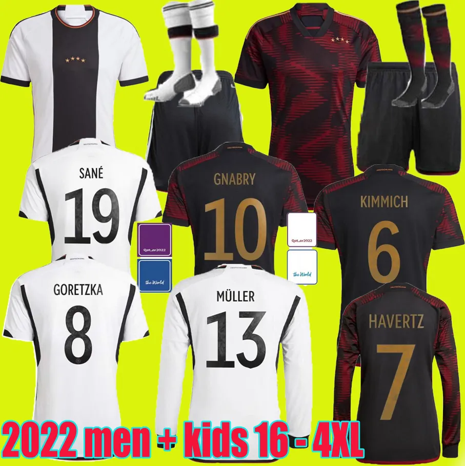 Long Sleeve 2022 Niemcy koszulki piłkarskie Sane Goretzka Muller Niemca koszulka piłkarska Gotze Moukoko Gnabry Reus Musiala 23 23 mężczyzn Kit Kit Women Fan Wersja gracza