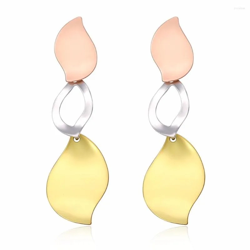 Ybft boucles d'oreilles Style août mode tendance pétales modélisation trois couleurs romantique bijoux européens et américains