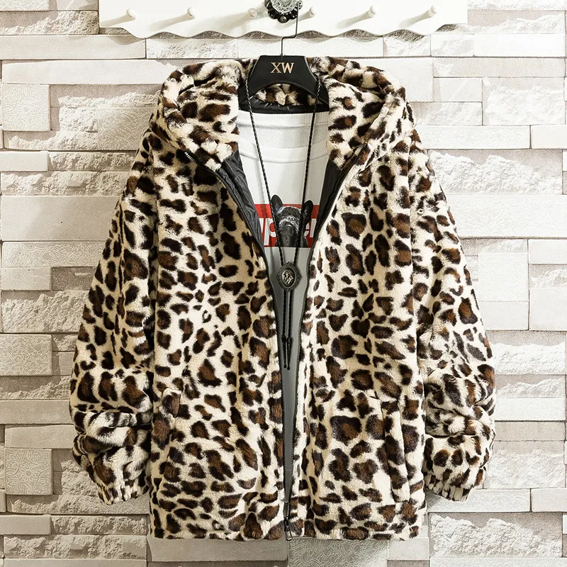 Kurtki męskie Fallwinter Leopard Drukuj luźno i wygodne bawełniane modne mody jesienne dla kobiet ciepłe 221122