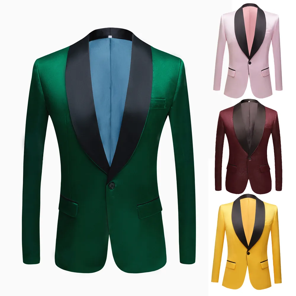 Men's Suits Blazers bright face embossed suit Green Violet yellow blue Coat Custom Made Casual Wedding Prom Groom Blazer Jacket 221122