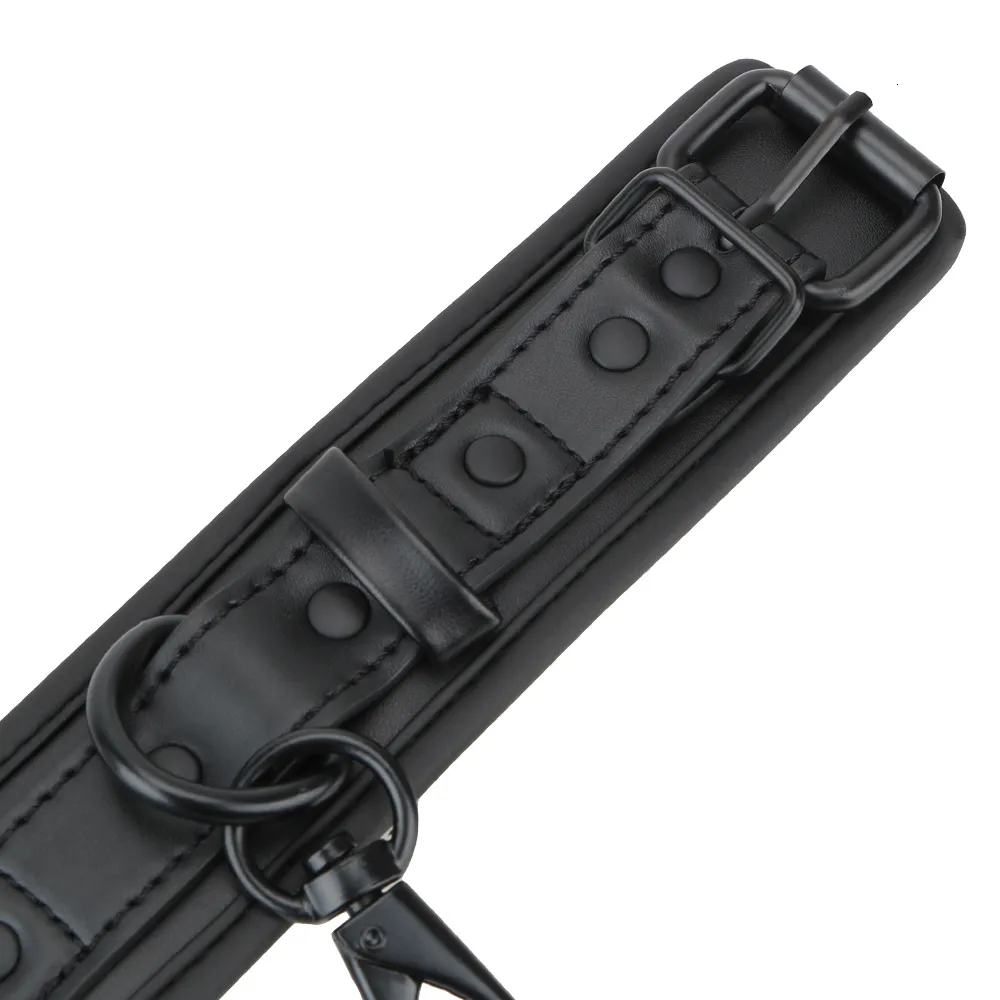 Pu Leather Handcuffs Adjustable Restraints For Adult Games_voghion.com