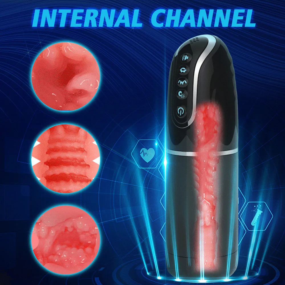 Masturbators Automatic Masturbator for Men Sucking Vibrating Real Pussy Blowjob hine Male Sex Toy Masturbation_voghion.com