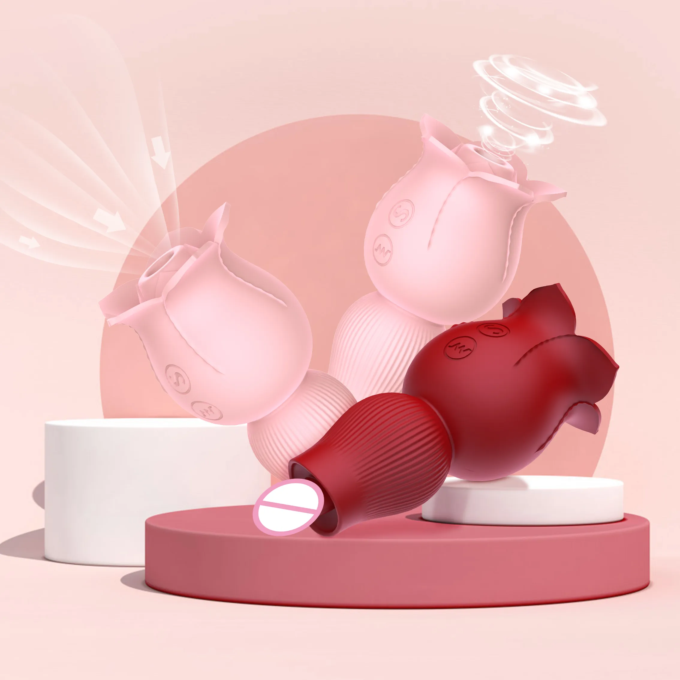 Masseur de masturbation vibratrice de la langue rose femelle avec 7 vibrations et 7 modes suce des jouets d'aspiration clit