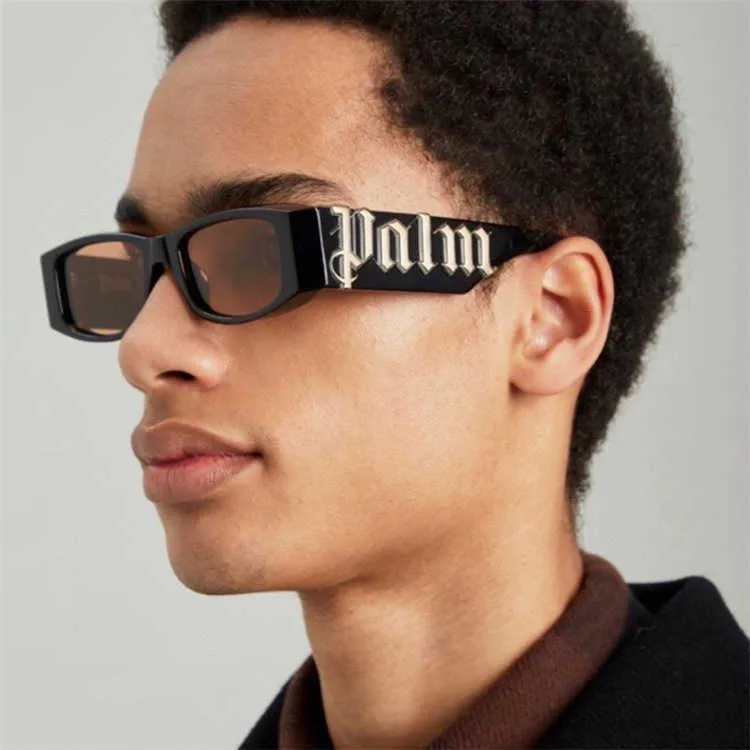 Ângulos de palma Óculos de sol Brands de designers homens de sol de alta qualidade Moda quadrada letra masculina pernas Hip mulheres óculos para homens