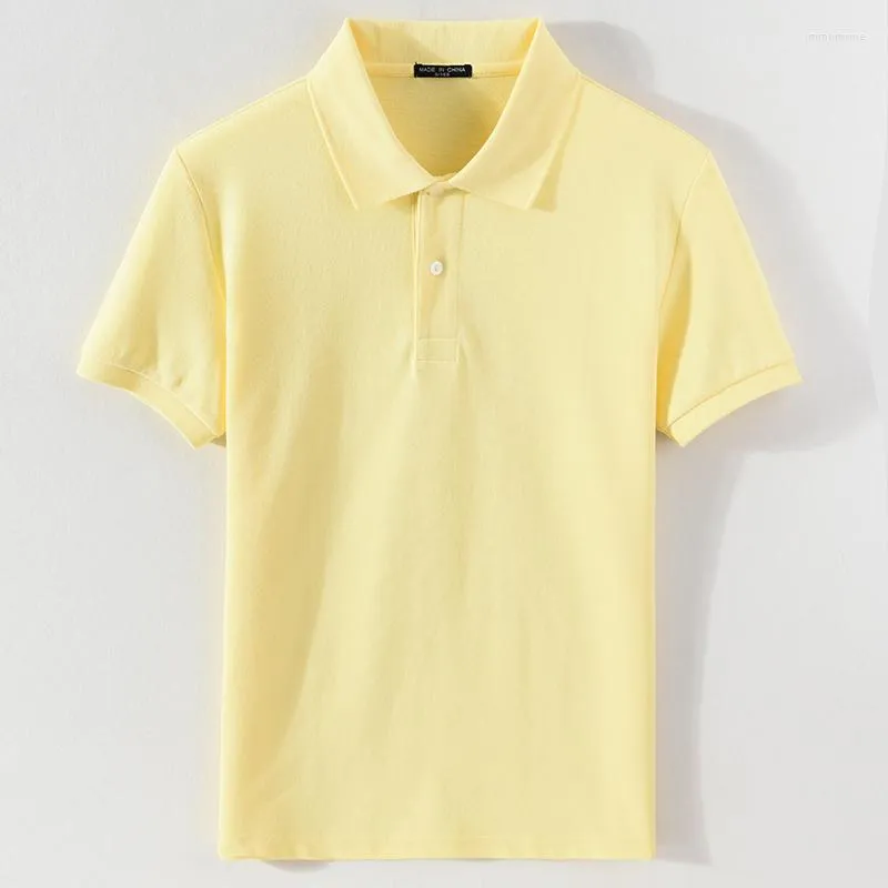 Men's Polos Cotton Arrival Summer T-shirt Men Solid Yellow Comfortable T Shirts Brand Casual Multiple Colors Chemise XS-5XL