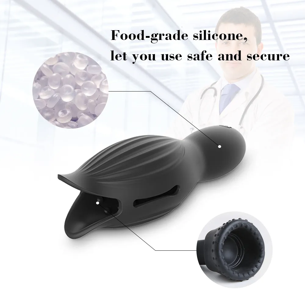 Masturbatori Automatico Masturbatore maschile Coppa Nero 10 Velocità Vibratore Ritardo Trainer Massaggiatore Glande Stimolare 18_voghion.com