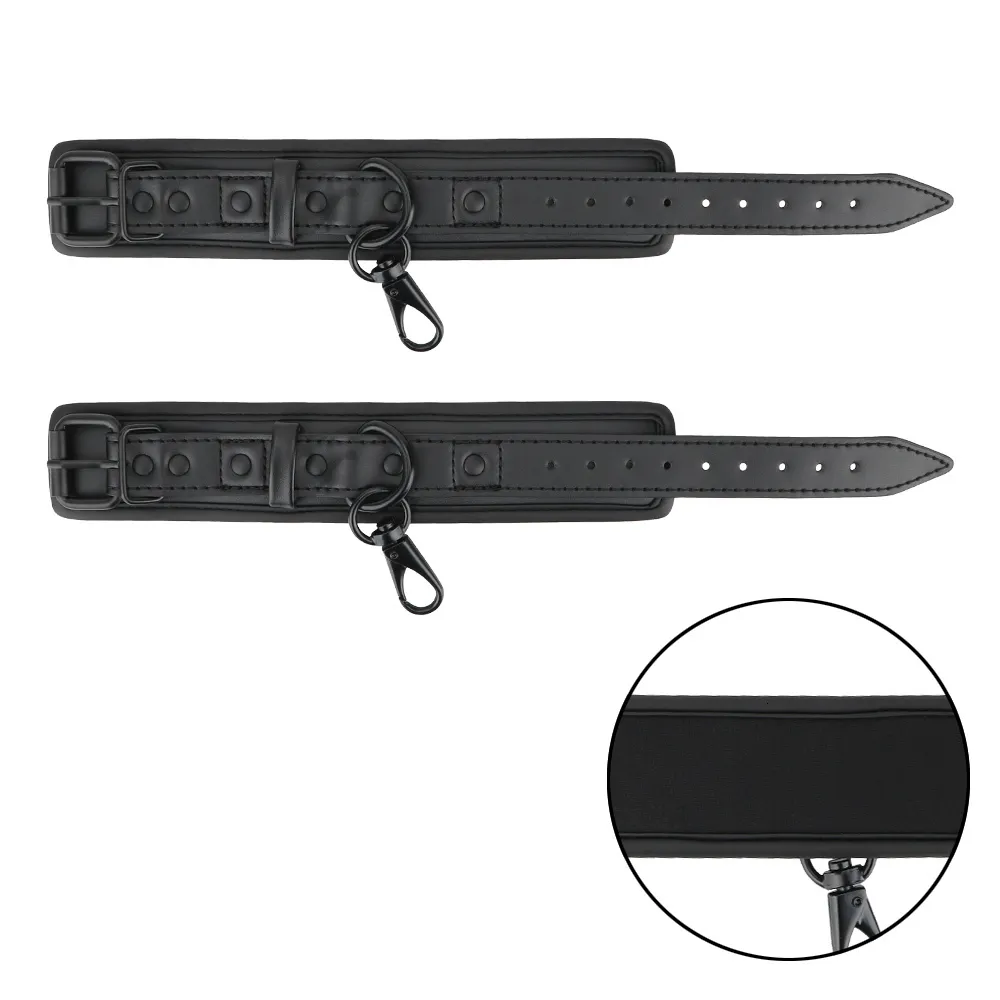 Bondage 1Pair PU Leather Handcuffs SM Products Adult Games Adjustable Restraints Accessories Sex Toys For Coup_voghion.com