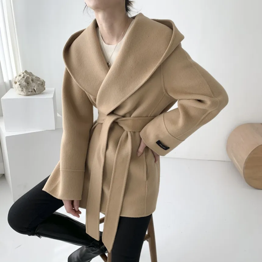 Winter beige wool coat with belt waist 4705 Winter beige wool coat with belt waist 4705